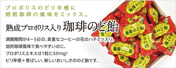 熟成プロポリス入り珈琲のど飴